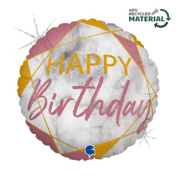 Buy Grabo 18 inch Marble Mate Rose Gold Happy Birthday Foil Balloon ...