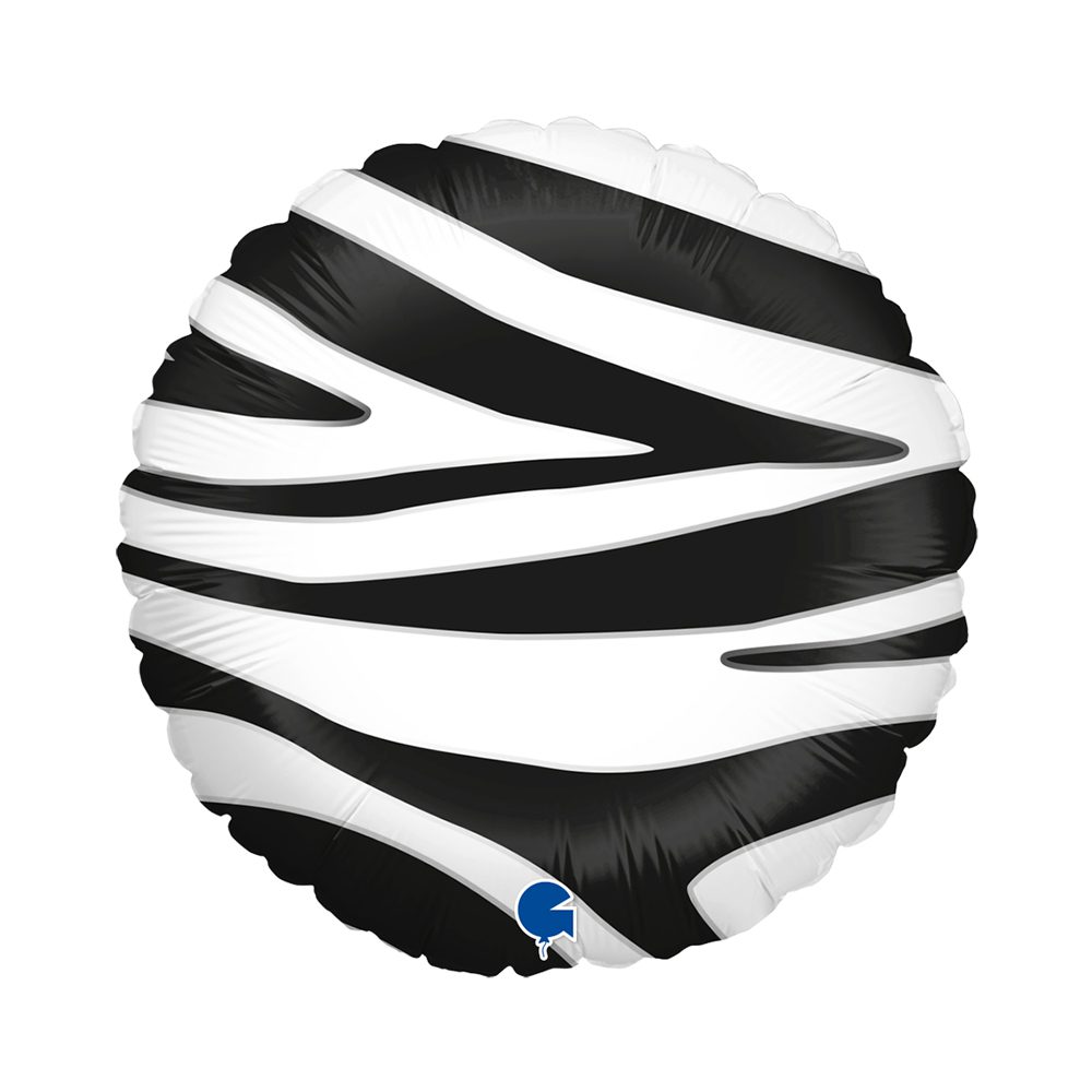Grabo 18 inch Zebra Stripes Round Foil Balloon