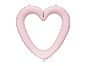 Party Deco 29 inch Pink Outline Heart Shaped Foil Balloon