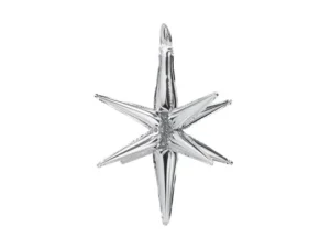 Party Deco 27 Inch Silver Starburst Foil Balloon