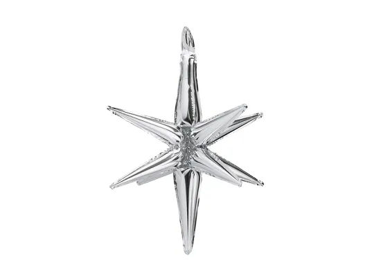 Party Deco 27 Inch Silver Starburst Foil Balloon