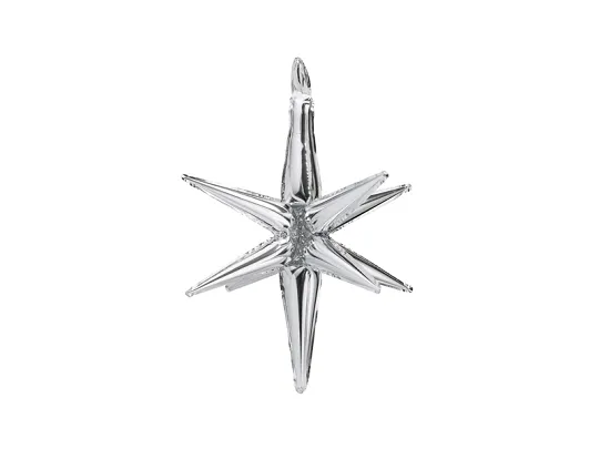 Party Deco 20 Inch Silver Starburst Foil Balloon