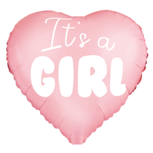 Party Deco 18 inch It's A Girl Pink Heart Foil Balloon
