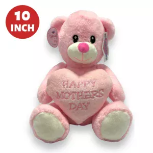10 inch Happy Mothers Day Pink Bear With Heart