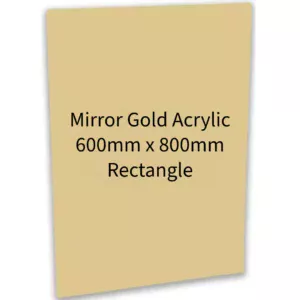 Acrylic Mirror Gold 600mm x 800mm Rectangle