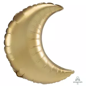 Anagram 26 inch Gold Satin Crescent Moon Foil Balloon (3pk)