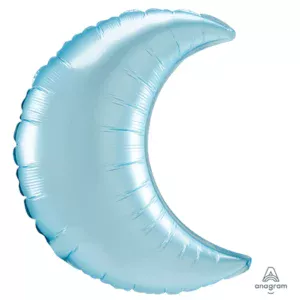 Anagram 35 inch Pastel Blue Satin Crescent Moon Foil Balloon (3pk)