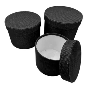 Black Textured Hat Boxes