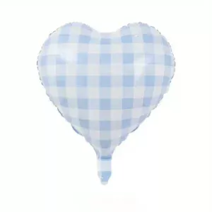 18 inch Blue Grid Heart Foil Balloon
