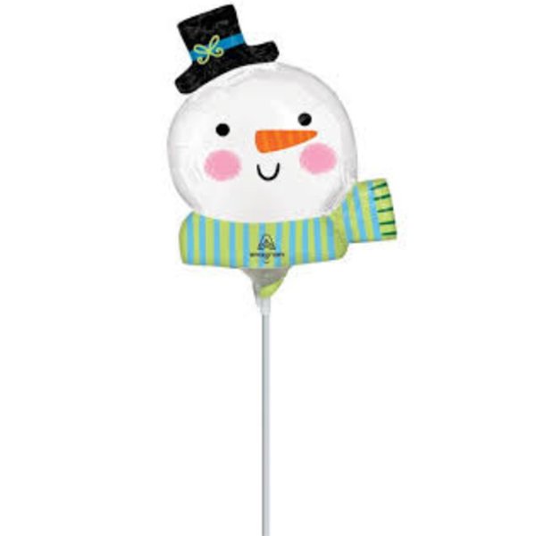 Anagram 14 inch HO HO HO Snowman Mini Foil Balloon