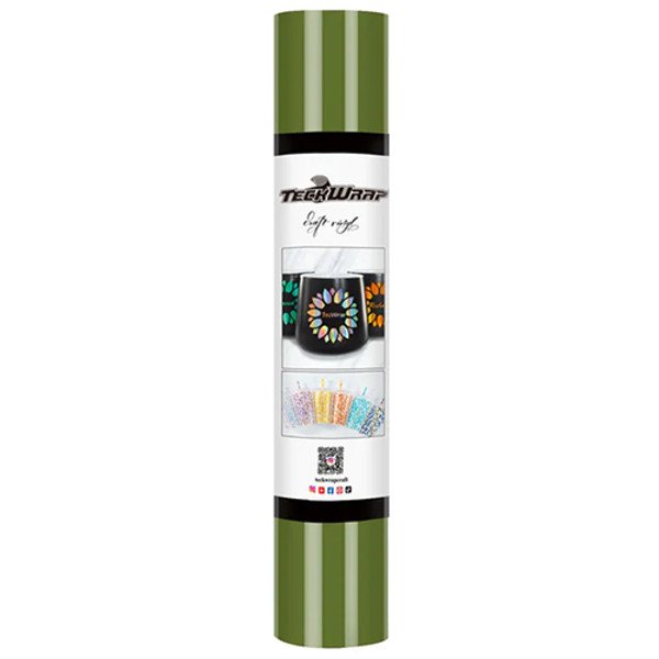 Olive Green Glossy Vinyl