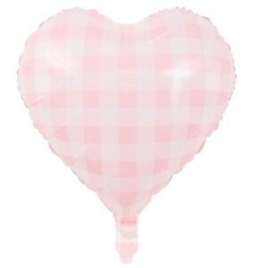 18 inch Pink Grid Heart Foil Balloon