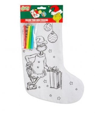 Official The Grinch Colour Your Own Stocking (12pk)