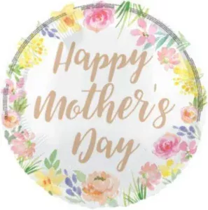 Unique 18 inch Happy Mother's Day Pastel Flowers Foil Balloon