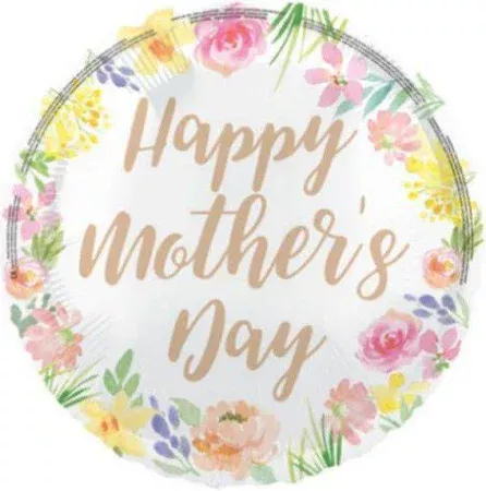 Unique 18 inch Happy Mother's Day Pastel Flowers Foil Balloon