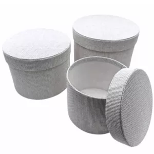White Textured Hat Boxes