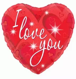 Oaktree 18 inch I Love You Sparkles Holographic Foil Balloon
