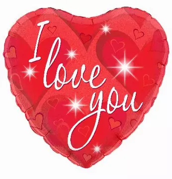 Oaktree 18 inch I Love You Sparkles Holographic Foil Balloon