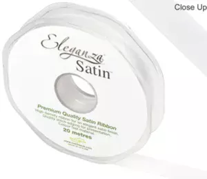 Eleganza White 15mm x 20m Satin Ribbon