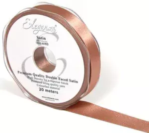 Eleganza Deep Rose Gold 15mm x 20m Satin Ribbon