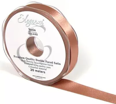 Eleganza Deep Rose Gold 15mm x 20m Satin Ribbon