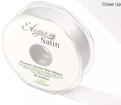 Eleganza White 25mm x 20m Satin Ribbon