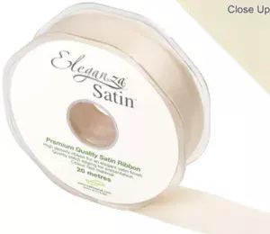 Eleganza Cream 25mm x 20m Satin Ribbon