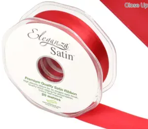 Eleganza Red 25mm x 20m Satin Ribbon