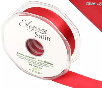 Eleganza Red 25mm x 20m Satin Ribbon