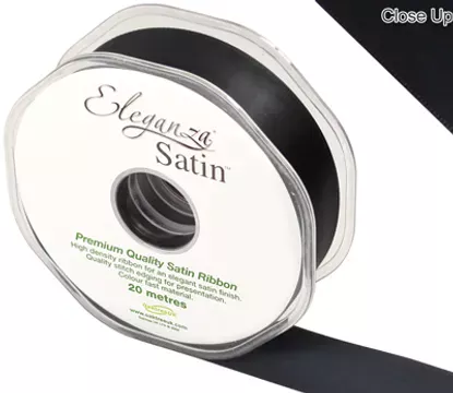 Eleganza Black 25mm x 20m Satin Ribbon