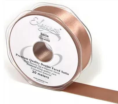 Eleganza Deep Rose Gold 25mm x 20m Satin Ribbon