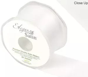 Eleganza White 50mm x 20m Satin Ribbon