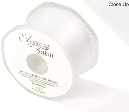 Eleganza White 50mm x 20m Satin Ribbon