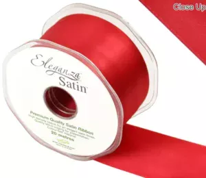 Eleganza Red 50mm x 20m Satin Ribbon