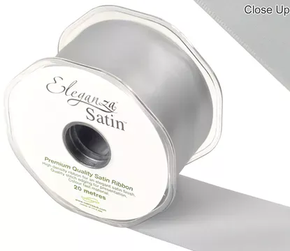 Eleganza Silver 50mm x 20m Satin Ribbon