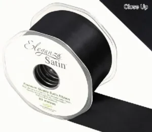 Eleganza Black 50mm x 20m Satin Ribbon