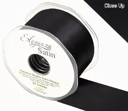 Eleganza Black 50mm x 20m Satin Ribbon