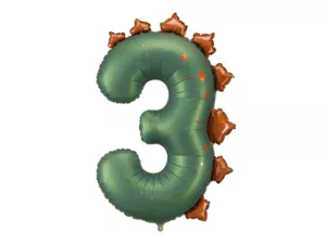 Party Deco 36 inch Dinosaur Number 3 Foil Balloon