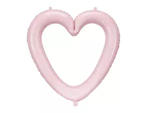 Party Deco 29 inch Pink Outline Heart Shaped Foil Balloon