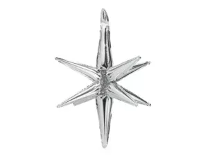 Party Deco 37 Inch Silver Starburst Foil Balloon
