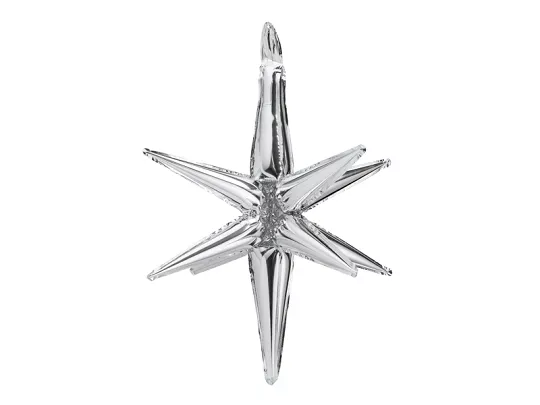 Party Deco 37 Inch Silver Starburst Foil Balloon
