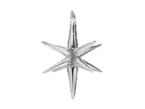 Party Deco 27 Inch Silver Starburst Foil Balloon