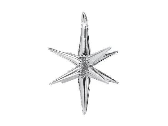 Party Deco 27 Inch Silver Starburst Foil Balloon