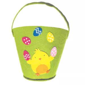 Tallon Easter Chick Large Green Felt Bucket