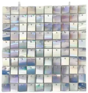 Oaktree Sequin Wall Panel Iridescent Silver Squares