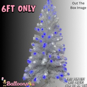 6ft New Pre Lit Blue White Fir Artificial Christmas Tree