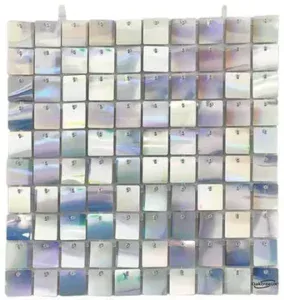 Oaktree Sequin Wall Panel Iridescent Silver Squares