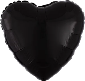 Anagram 18 inch Metallic Black Heart Foil Balloon