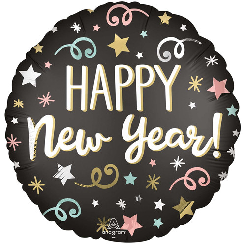 Anagram 18 inch New Year Confetti Satin Foil Balloon