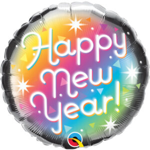 Qualatex 18 inch New Year Prismatic Foil Balloon